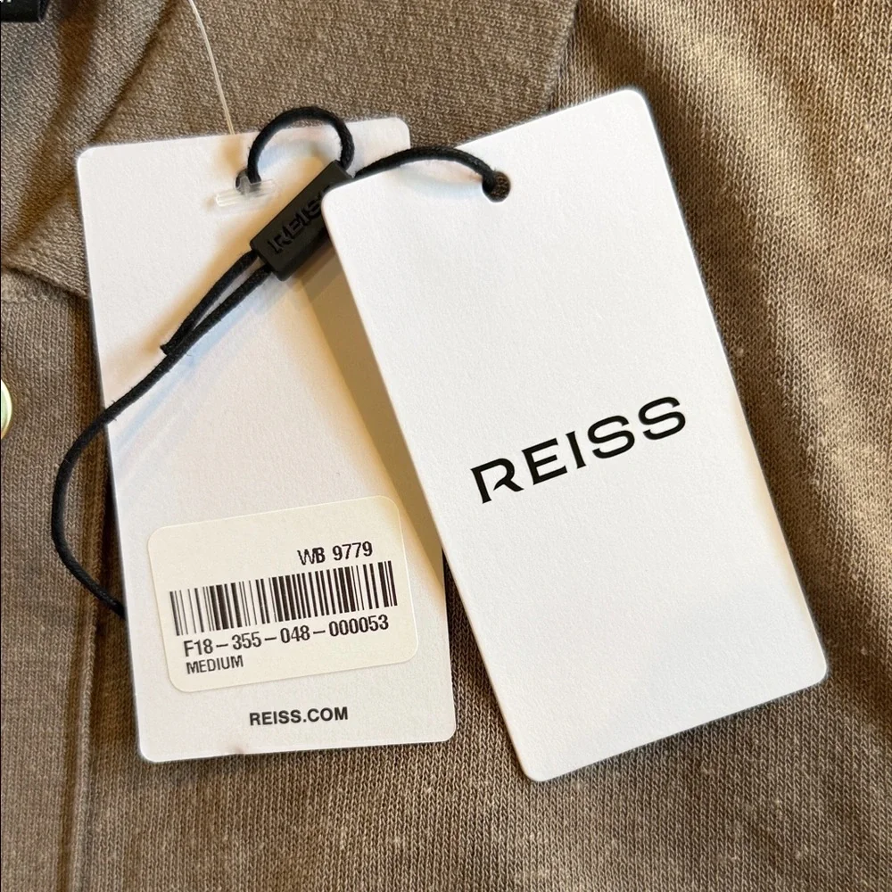 Reiss Collared Button-Front Cardigan in Taupe